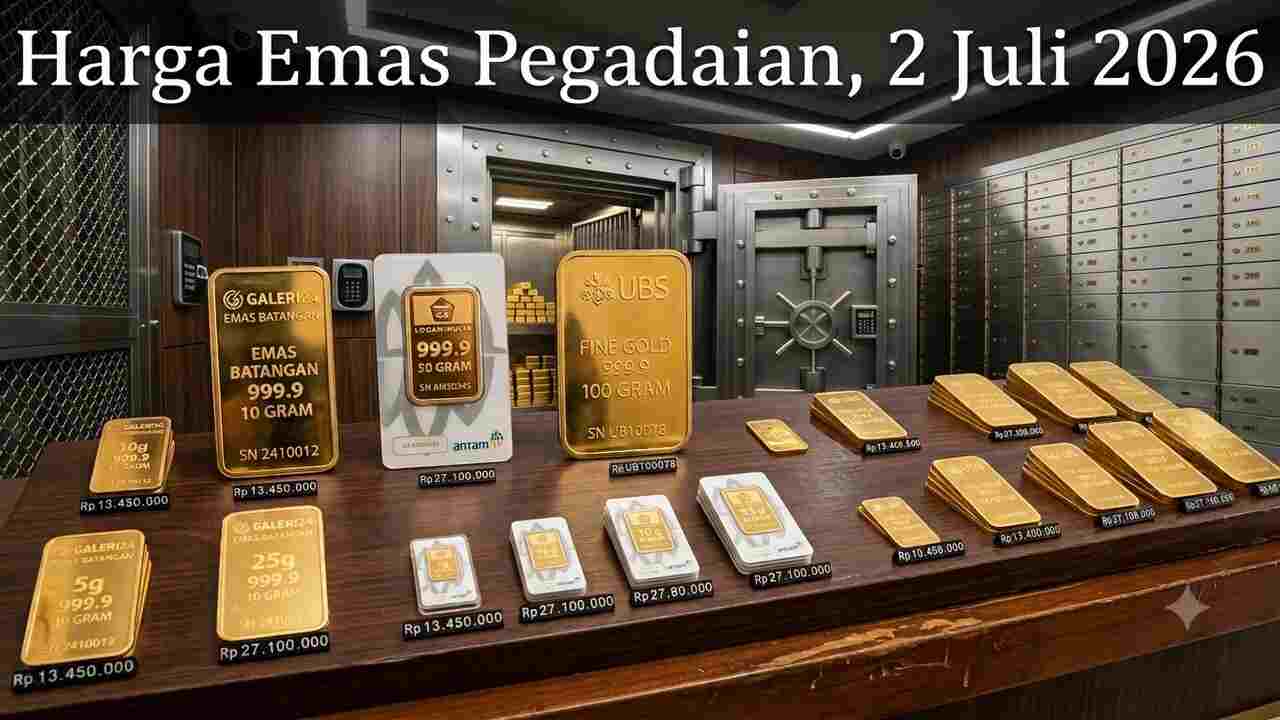 ‎Harga Emas Pegadaian Turun Lagi, Berikut Daftar Lengkap Galeri24, Antam, dan UBS
