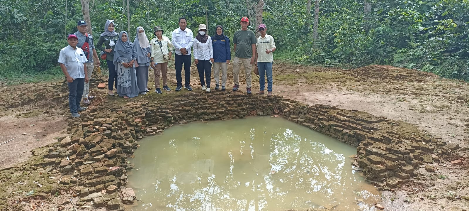 Kondisi Candi Lesung Batu Muratara Tergenang Air Hujan