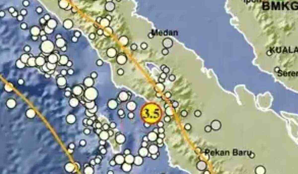 Update BMKG, Pagi Ini Gempa 3.5 M Guncang Sibolga Sumut