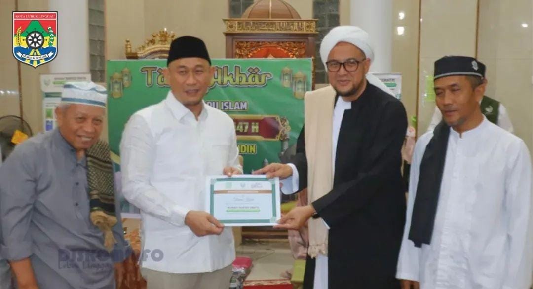 Wali Kota Lubuk Linggau Hadiri Tabligh Akbar Tahun Baru Islam 1447 H di Masjid Al-Mujtahidin