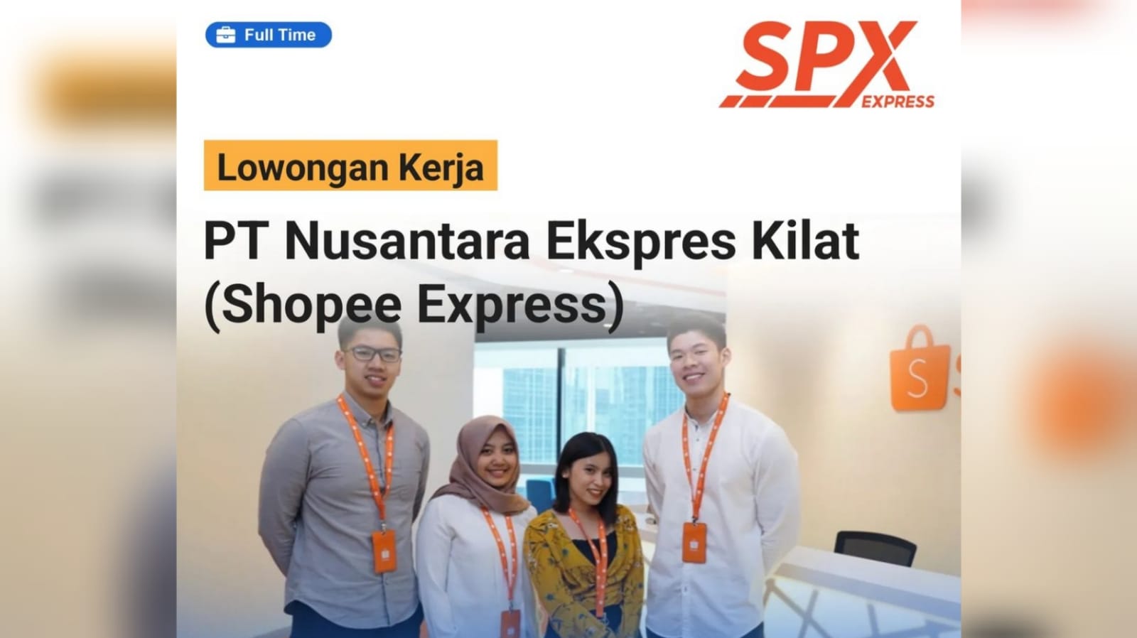 Lowongan Kerja Perusahaan Logistik dan E-commerce PT Nusantara Ekspres Kilat (Shopee Express)