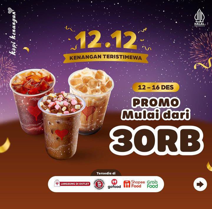 Kopi Kenangan Teristimewa Spesial 12.12, Ada Promo Mulai dari Rp30.000RB