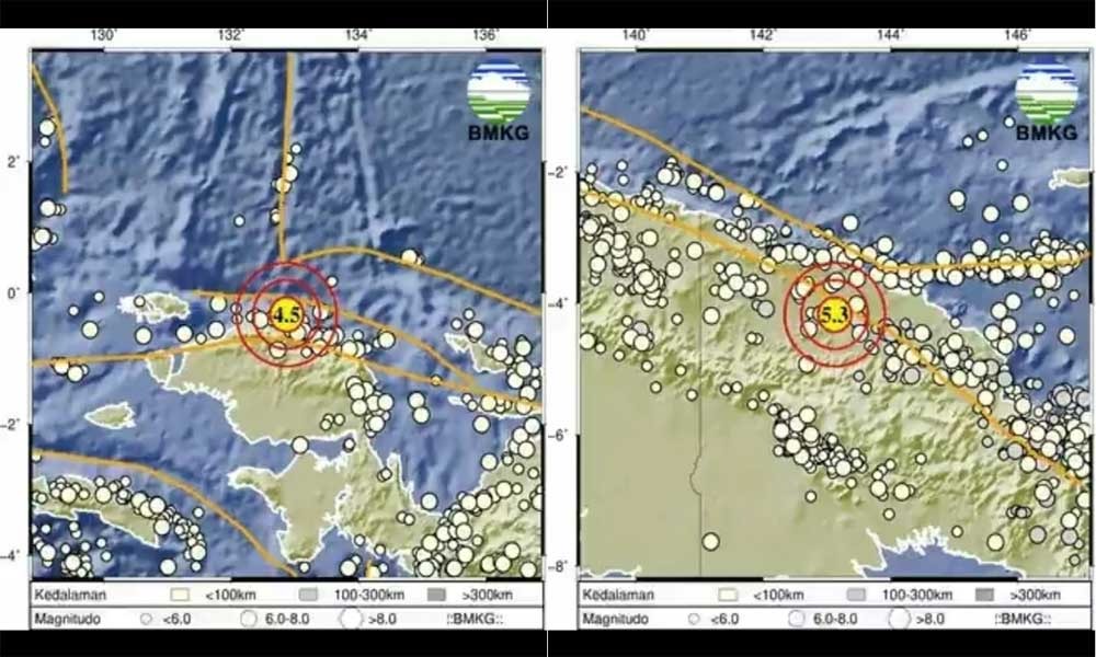 Siang Ini Gempa 4.5 M Guncang Tambraw Papua Barat Daya, Tak Berpotensi Tsunami