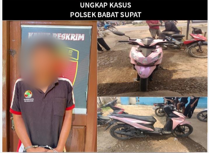 Polsek Babat Supat Amankan Warga Pali Usai Curi Motor Warga