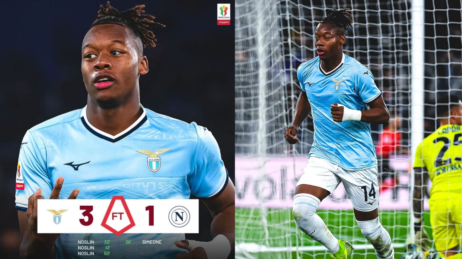 Napoli Kalah 1-3 dari Lazio, Hat-trick Noslin Bawa Biancocelesti ke Perempat Final Coppa Italia