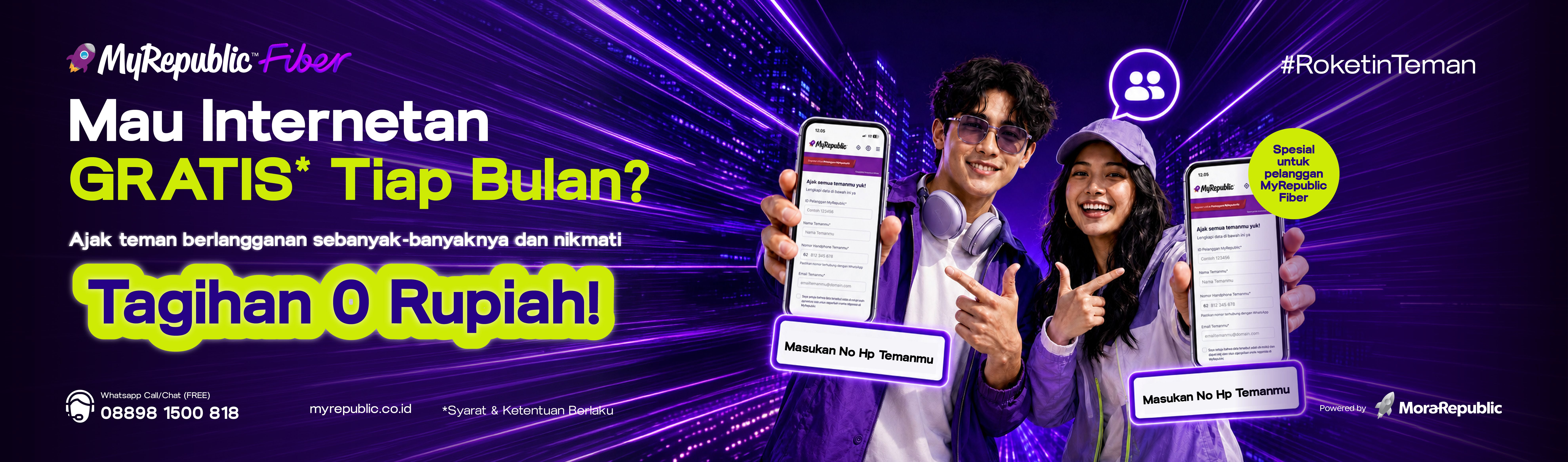 Nikmati Internet Rumah Gratis Lewat Program Member Get Member #RoketinTeman dari MyRepublic