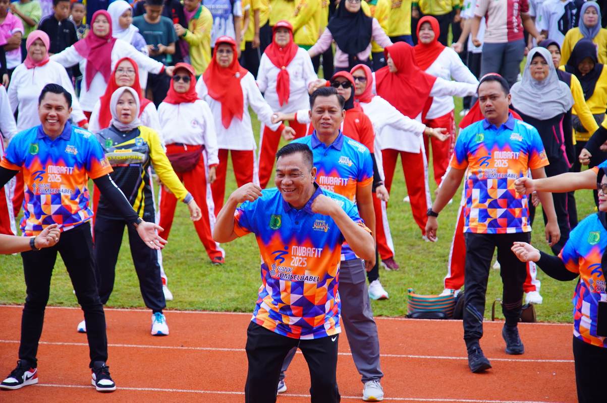 Bupati Muba dan Masyarakat Senam Sehat Bersama di Peringatan Haornas