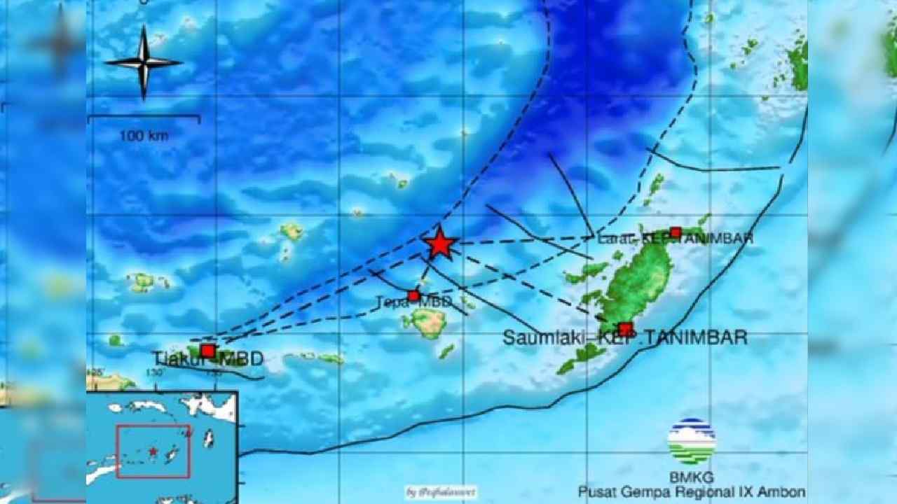 Update BMKG, Gempa 4.3 Magnitudo Guncang Maluku Barat Daya, Tak Berpotensi Tsunami