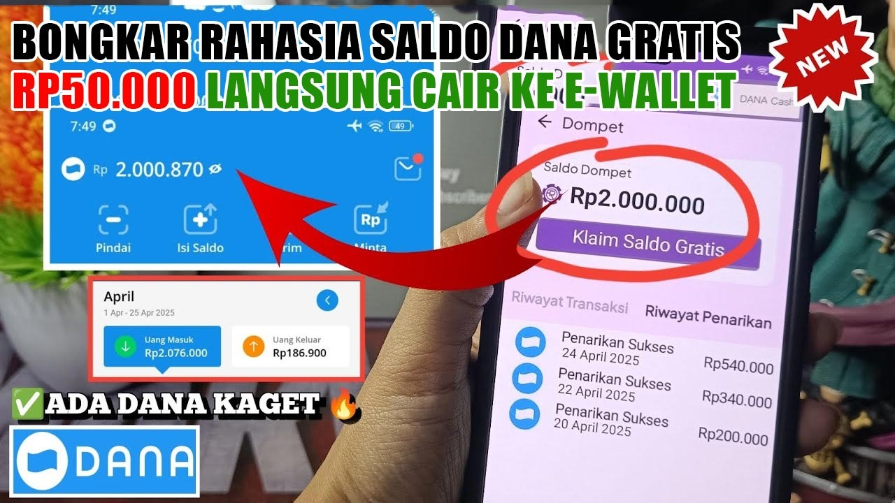 Bongkar Rahasia Saldo DANA Gratis Rp50.000 Langsung Cair ke E-Wallet, Cek Selengkapnya Disini