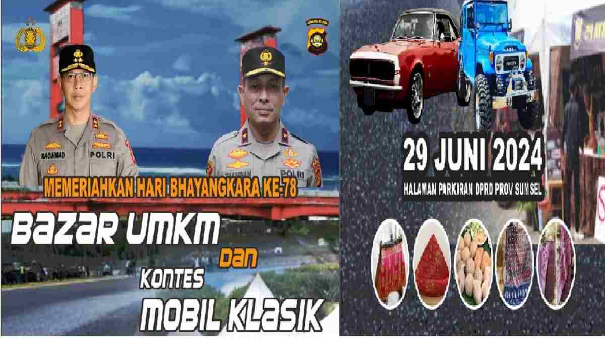 WOW! Hari Bhayangkara ke 78 Polda Sumsel Diramaikan Kontes Mobil Klasik