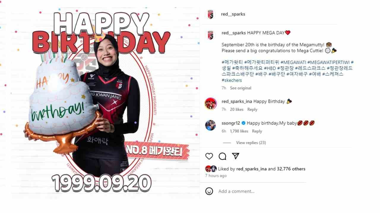 ‘Happy Mega Day’, Ini Ucapan Ultah dari Red Sparks untuk Sang 'Megatron'