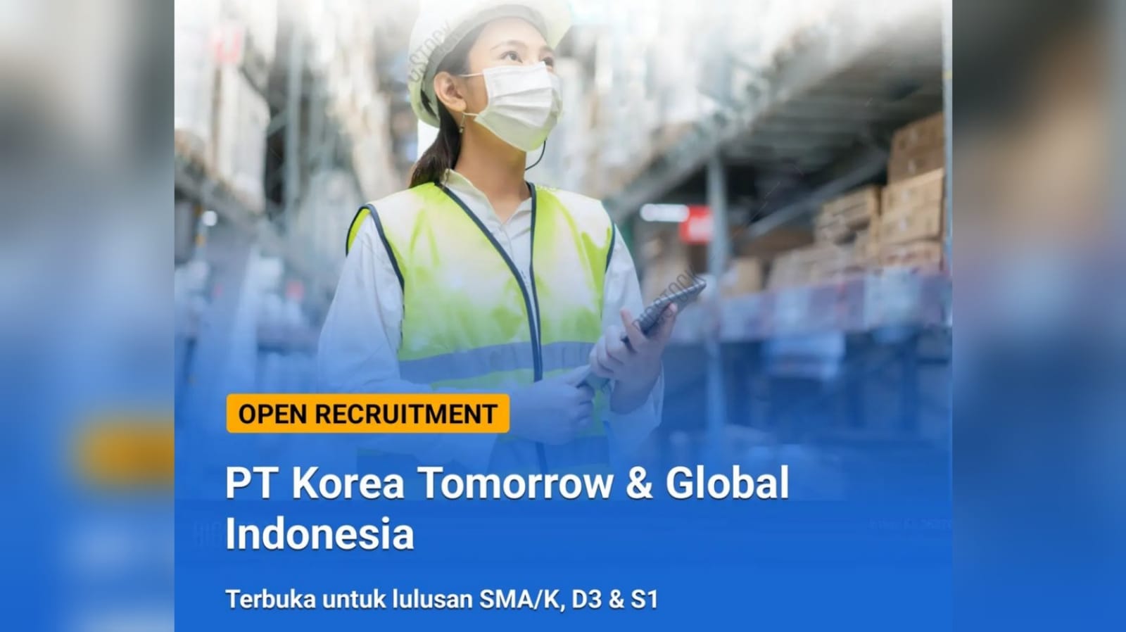 Lowongan Kerja: Tersedia 6 Posisi Jabatan dari PT Korea Tomorrow & Global Indonesia