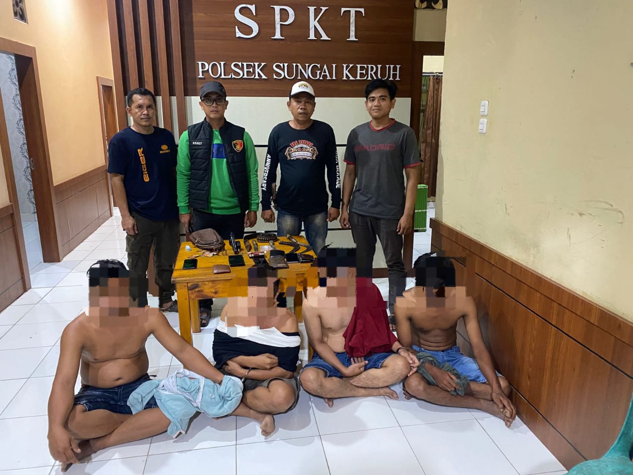 Polsek Sungai Keruh Amankan 5 Warga Dalam Giat KKYD, Ini Barang yang Didapatkan