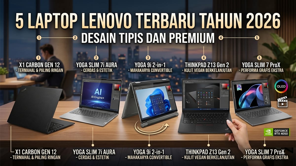 5 Pilihan Lenovo Super Tipis dan Berdesain Premium yang Paling Diincar Profesional