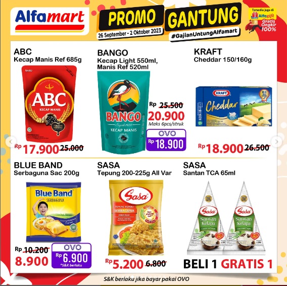 Promo Alfamart Gajian Untung Periode 29 September 2023: SASA Santan TCA 65ml Beli 1 GRATIS 1