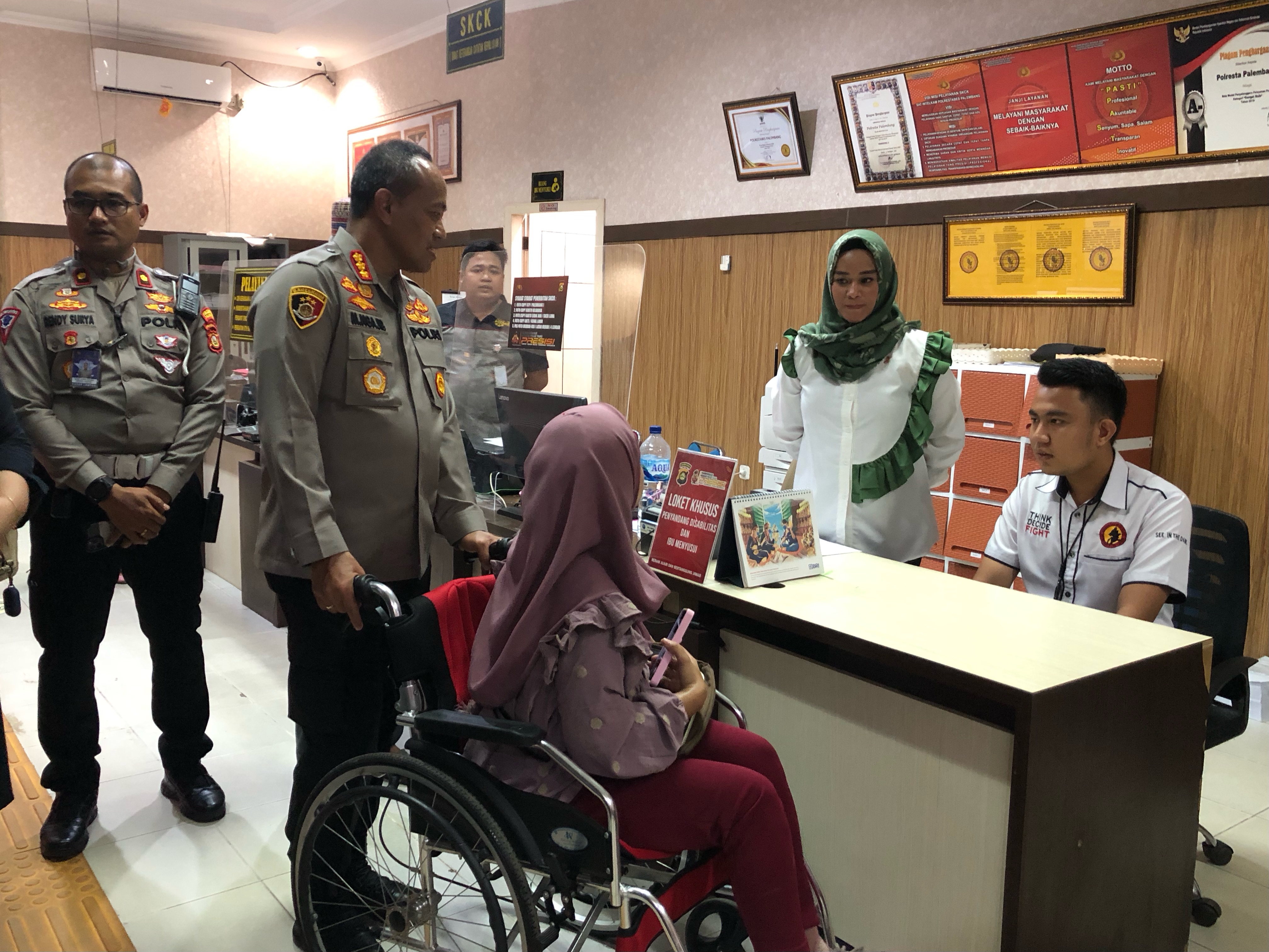 Polrestabes Palembang Terima Pelayanan Terbaik Sarana untuk Kelompok Disabilitas