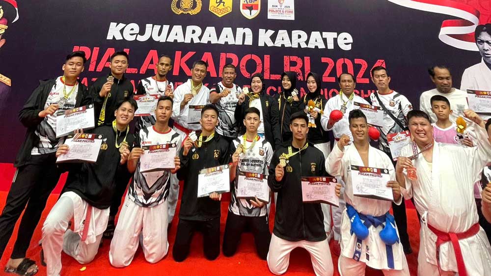 Tim Karate Polda Sumsel Borong Medali di Kejuaraan Karate Piala Kapolri 2024, Ini Rinciannya