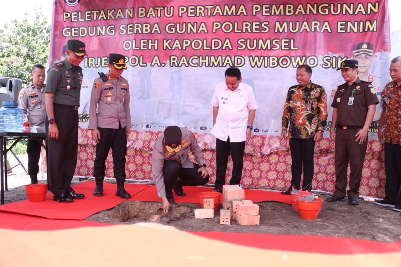 Kapolda Sumsel Letakkan Batu Pertama Gedung Serba Guna Polres Muara Enim