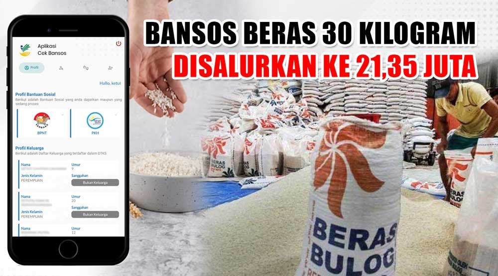 RESMI! Bansos Beras 30 Kilogram Disalurkan ke 21,35 Juta KPM, Cek Penerimanya di Link Ini 