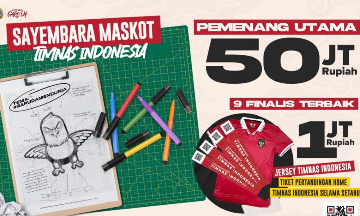 Berhadiah Rp50 Juta, PSSI Buat Sayembara Desain Maskot Timnas Indonesia