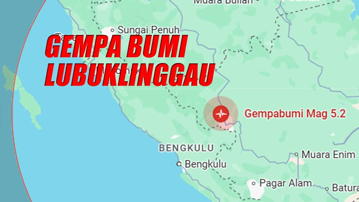 BARU SAJA! Lubuklinggau Sumsel Diguncang Gempa 5.2 Magnutudo, pada Kedalaman 219 Km, Cek Update BMKG