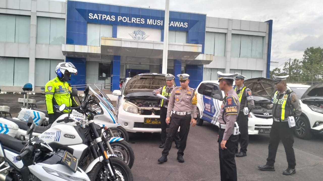 Satlantas Polres Musi Rawas Gelar Kegiatan Technical Inspection dan Pemeriksaan Kendaraan Dinas