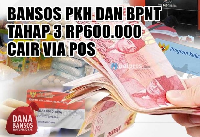 Cair via Kantor Pos! Bansos PKH Tahap 3 Dobel BPNT Rp600.000 Disalurkan ke Daerah Ini
