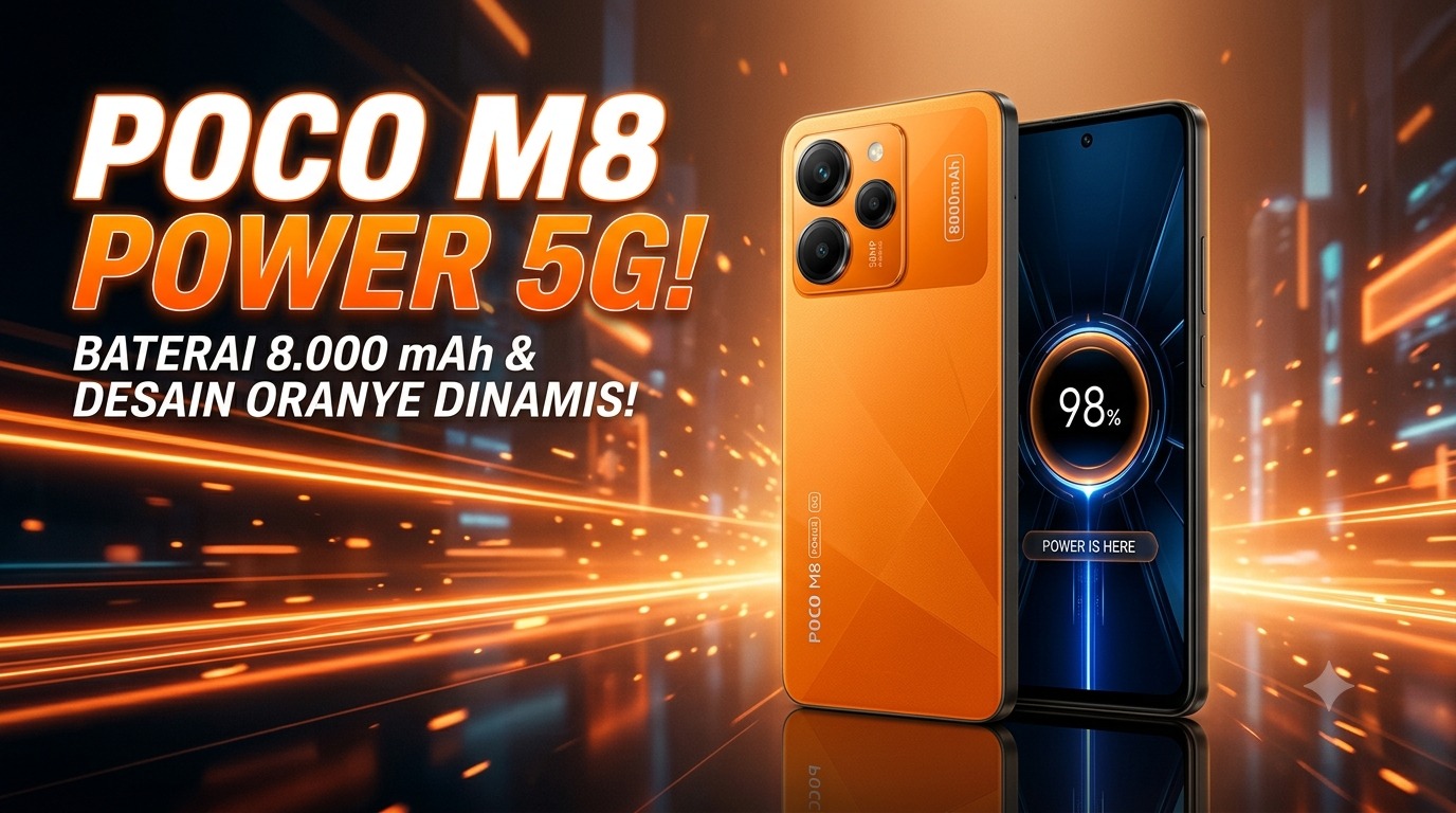 Poco M8 Power 5G Siap Meluncur dengan Desain Aksen Oranye Mencolok