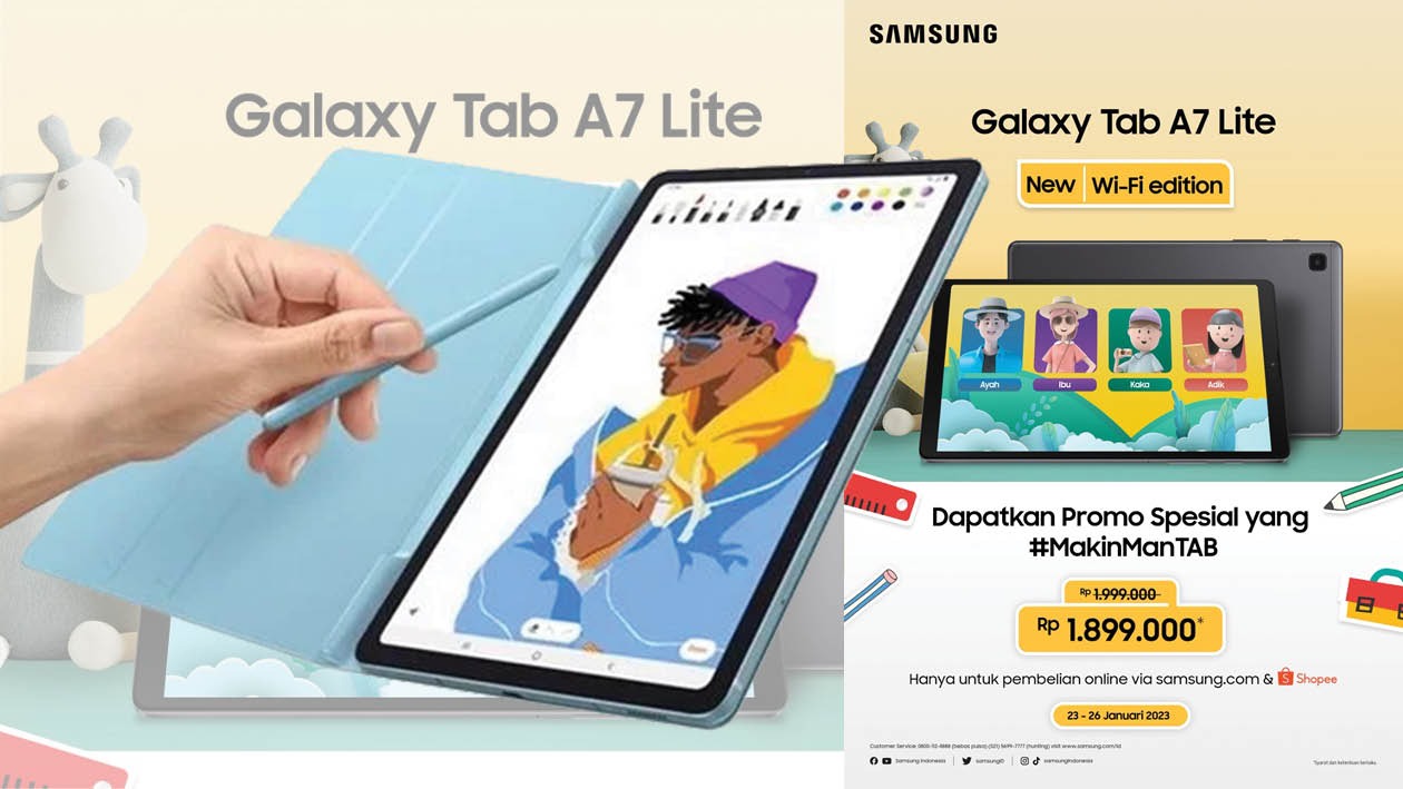 Samsung Galaxy Tab A7 Lite WIFI, Beraktivitas Bersama Anak Makin Seru dengan Tablet Harga Sejutaan 