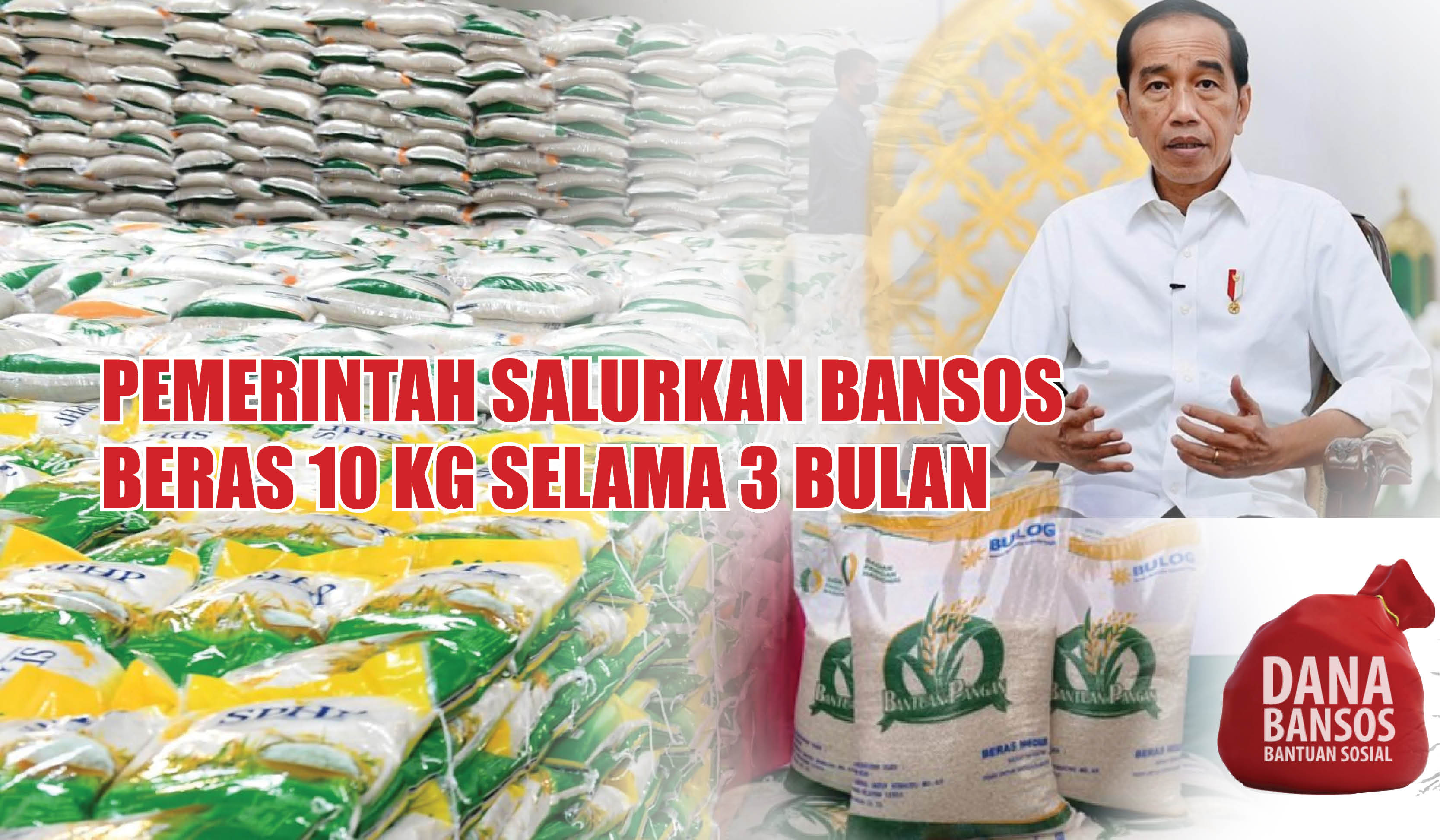 Pemerintah Salurkan Bansos Beras 10 Kg selama 3 Bulan, Cek Penerima di Link Ini