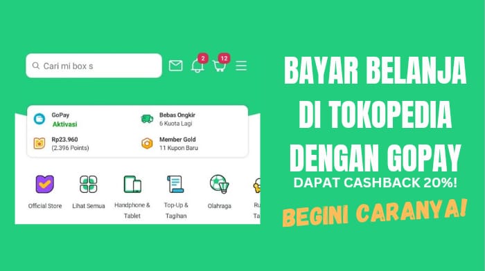 Belanja di Tokopedia Pakai GoPay dan GoPayLater Dapat Cashback 20 Persen, Begini Caranya!