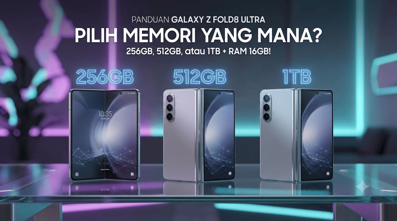 Tanpa Slot Memori Eksternal: Simak Panduan Pilih Kapasitas 256GB, 512GB, atau 1TB Samsung Galaxy Z Fold8 Ultra