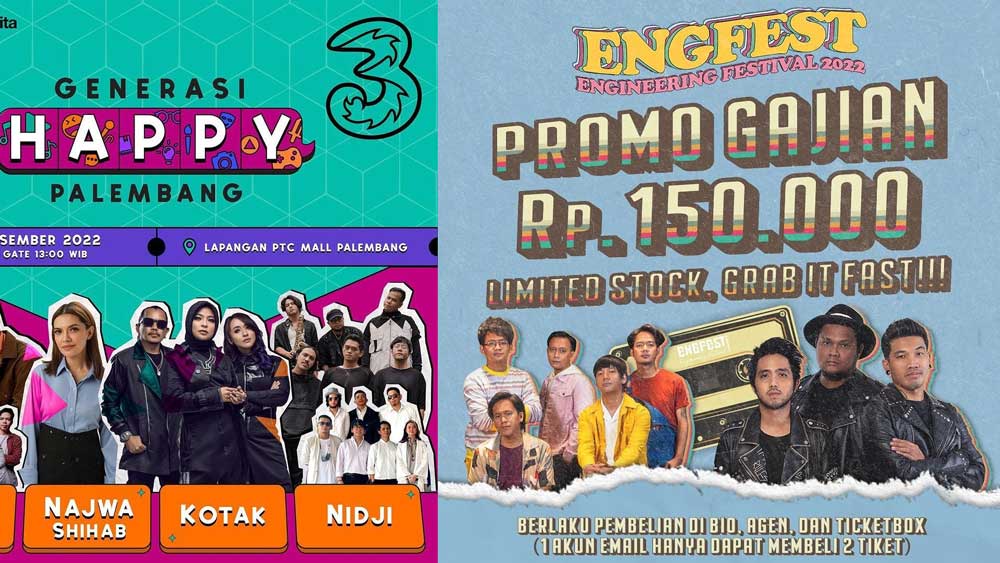 9 Event di Palembang Ini Hadirkan D’Masiv, Last Child, Kotak dan The Changcuters