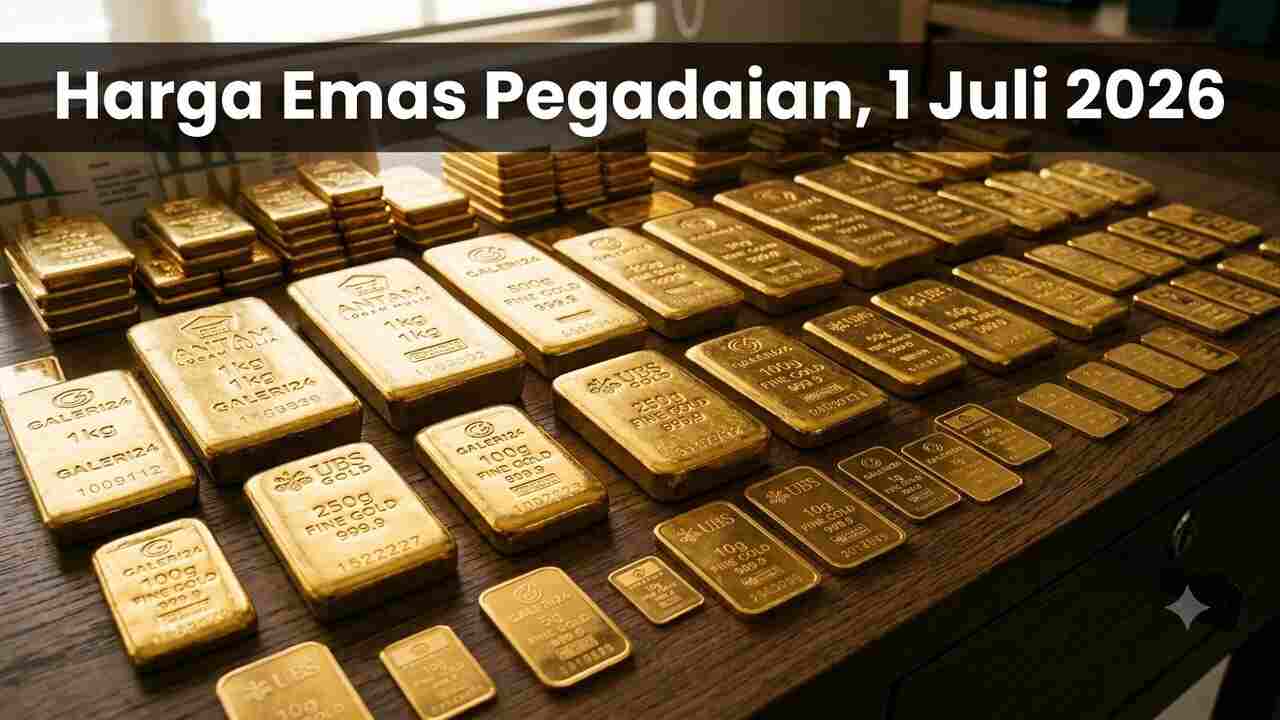 Update Harga Emas Pegadaian 1 Juli 2026: Galeri24, Antam, dan UBS Kembali Melemah