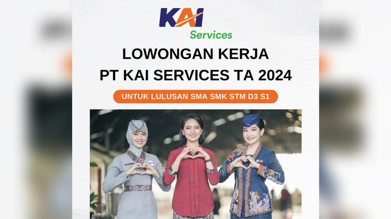Lowongan Kerja Terbaru KAI Services: Rekrutmen Pramugara dan Pramugari Lulusan SMA SMK Mei 2024