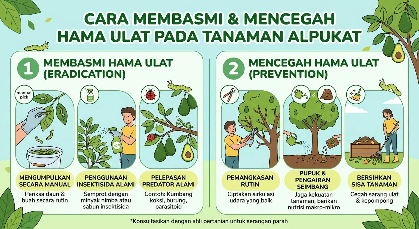 5 Cara Ampuh Basmi Hama Ulat pada Tanaman Alpukat Secara Alami dan Tuntas