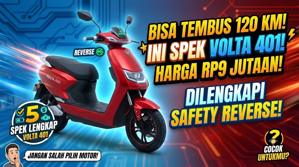Bisa Tembus 120 KM, Ini Spek Motor Listrik Volta 401 Harga Rp9 Jutaan yang Dilengkapi Fitur Safety Reverse