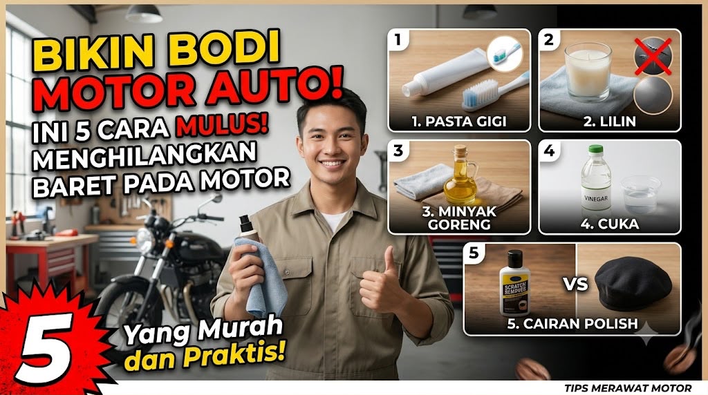 Bikin Bodi Motor Auto Mulus! Ini 5 Cara Menghilangkan Baret Pada Motor yang Murah dan Praktis