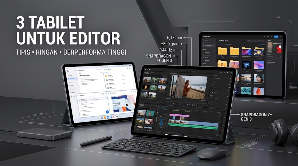 3 Pilihan Tablet Terbaik untuk Editor Konten Tanpa Harus Bawa Laptop Berat