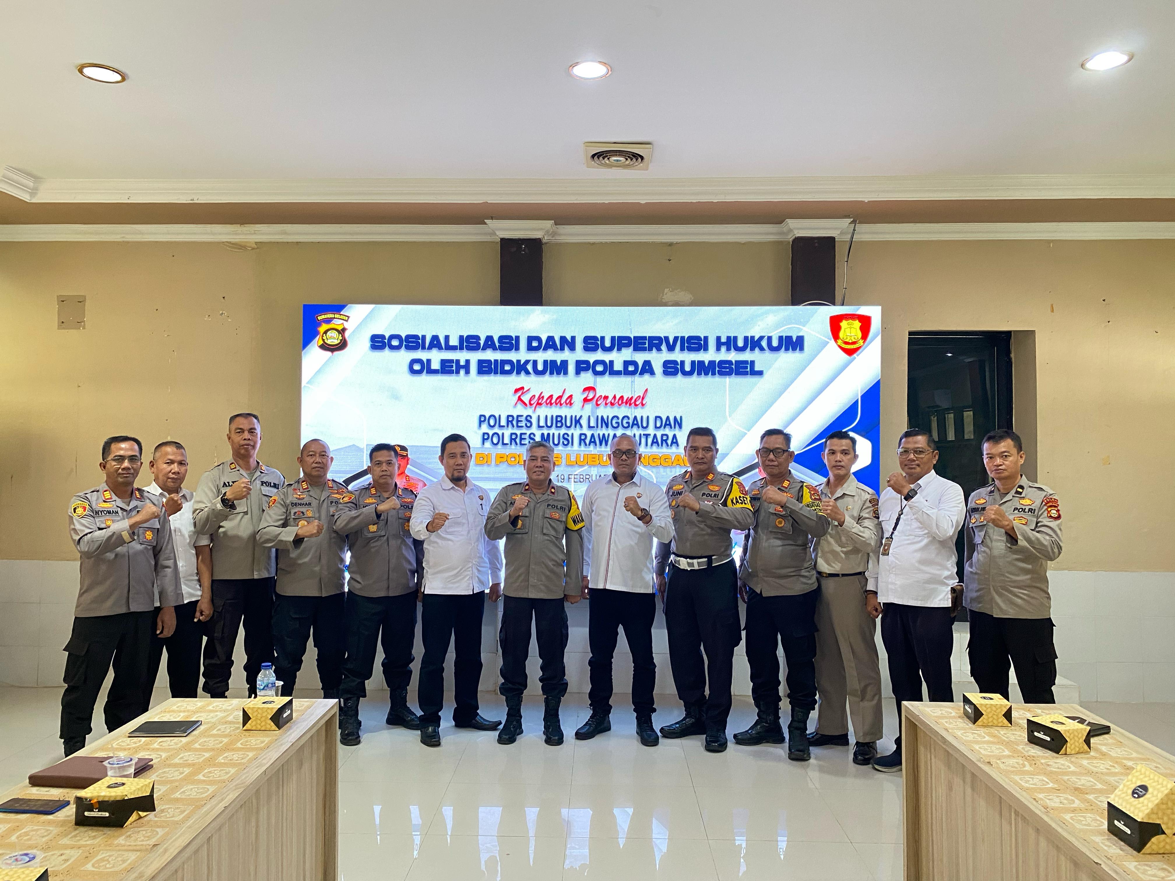 Polres Lubuk Linggau Ikuti Penyuluhan Hukum dan Supervisi Tim Bidkum Polda Sumsel