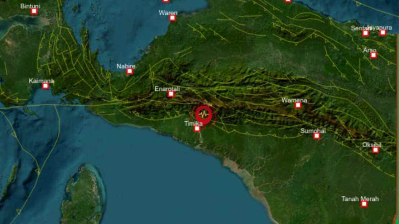 Update BMKG, Gempa 4.5 Magnitudo Guncang Timika Papua Tengah, Tak Berpotensi Tsunami