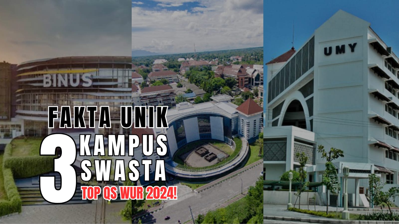 Fakta Unik 3 Kampus Swasta di Indonesia yang Masuk TOP QS WUR 2024!