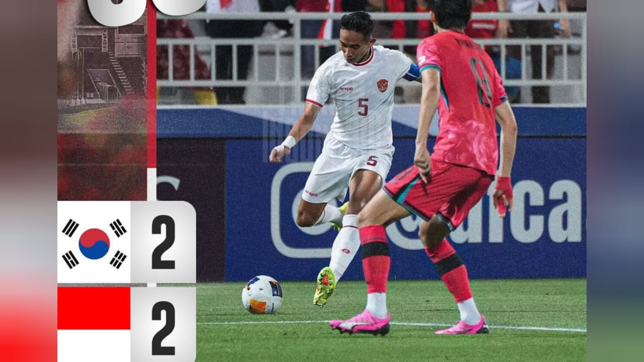 Ditahan Imbang 2-2 oleh 10 Orang Pemain Korea Selatan U23, Timnas Indonesia U23 Mainkan Babak Tambahan