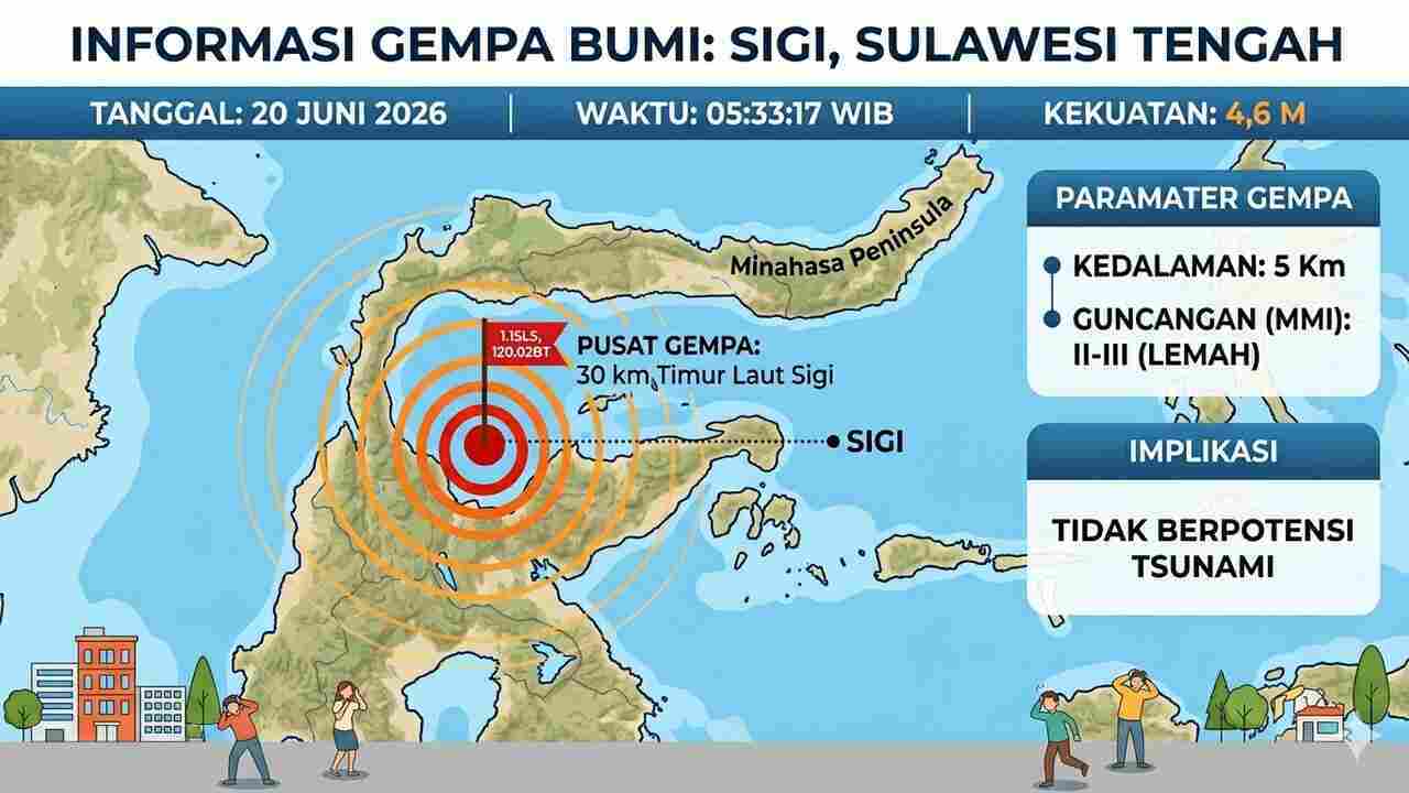 Sigi Diguncang Gempa 4,6 Magnitudo Pagi Ini, Rentetan Getaran Susulan Terjadi