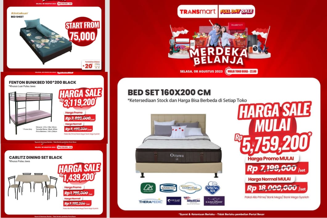 Transmart Full Day Sale Hanya Hari Ini 8 Agustus 2023, Merdeka Belanja dengan Diskon Gede