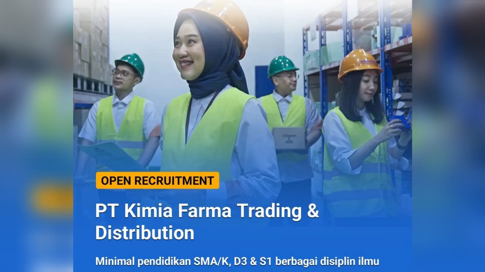 PT Kimia Farma Trading and Distribution kembali membuka lowongan kerja terbaru pada bulan Mei 2024