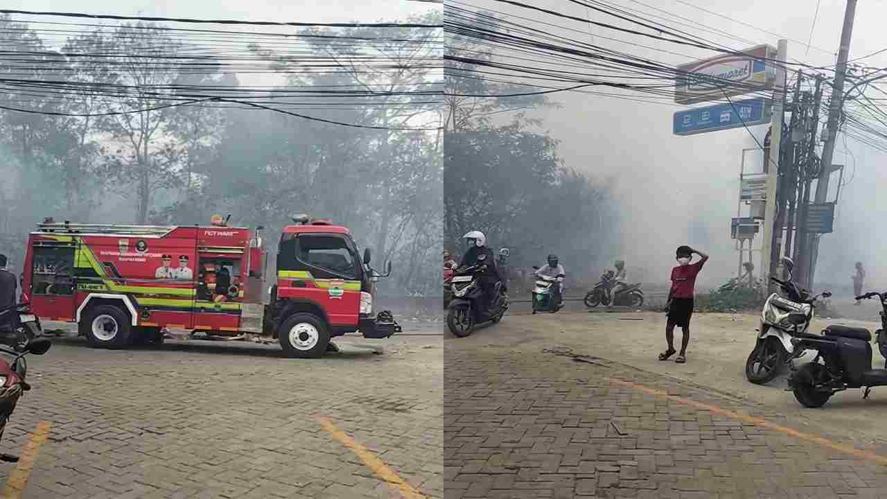 Asap Tebal Membumbung, Lahan Kosong Dekat Griya Hero Abadi Palembang Dilalap Api