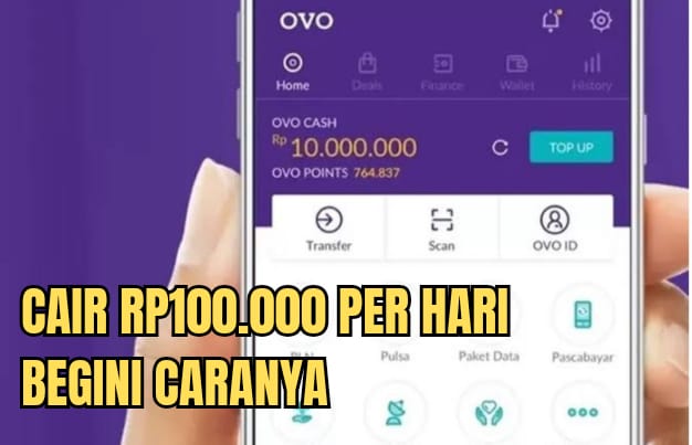 Tanpa Top Up, Saldo OVO Gratis Rp100.000 Langsung Cair Setiap Hari, Mau?