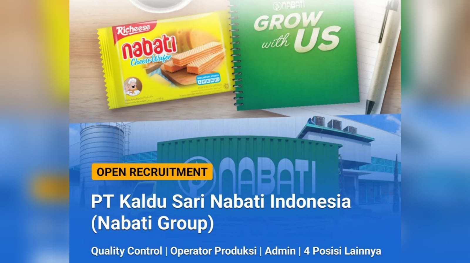 Lowongan Kerja PT Kaldu Sari Nabati Indonesia (Nabati Group) Tersedia 8 Posisi Jabatan Lulusan SMA SMK dan S1