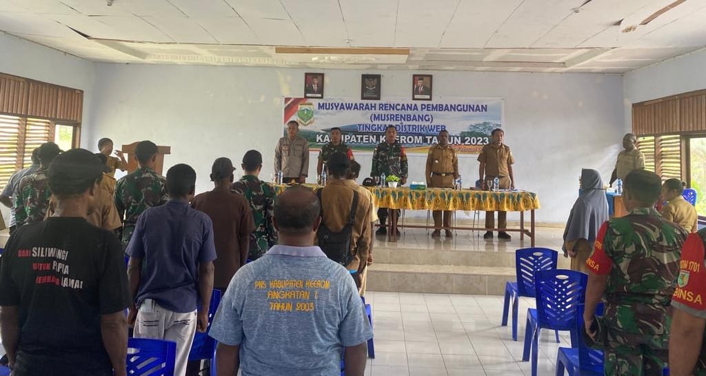 Begini Cara Satgas Yonif 143/TWEJ Sukseskan Musrembang Distrik Web Tahun 2023